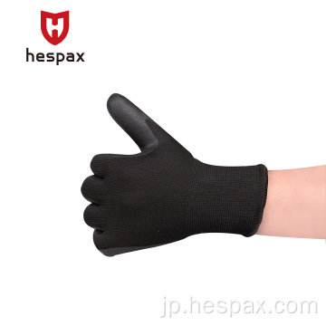 Hespax 15gナイロンニトリルパームコーティングされた安全手袋